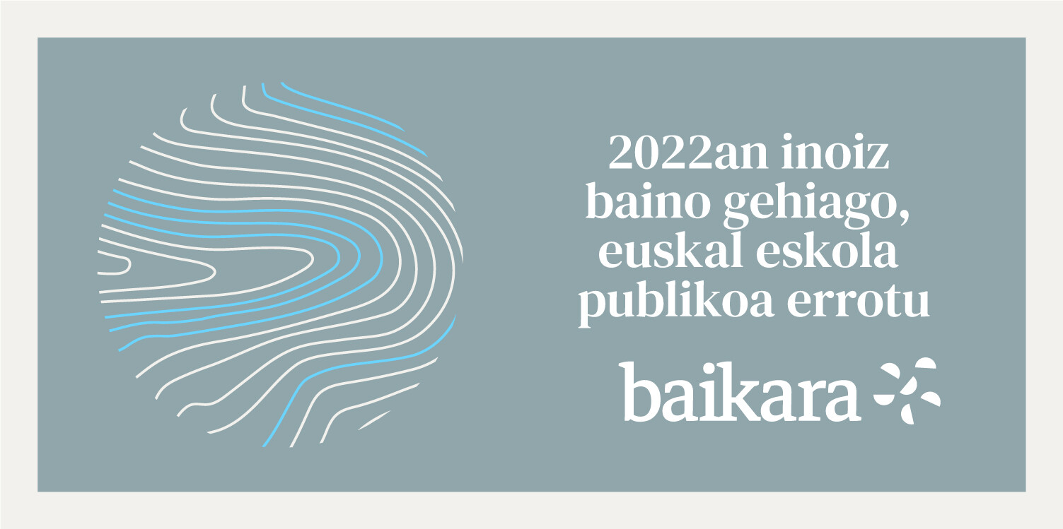 2022 será un año decisivo y en Baikara estamos dispuestas a seguir trabajando en la defensa del presente y el futuro de la escuela pública vasca. Mientras tanto, ¡descansad y disfrutad de las vacaciones de invierno!